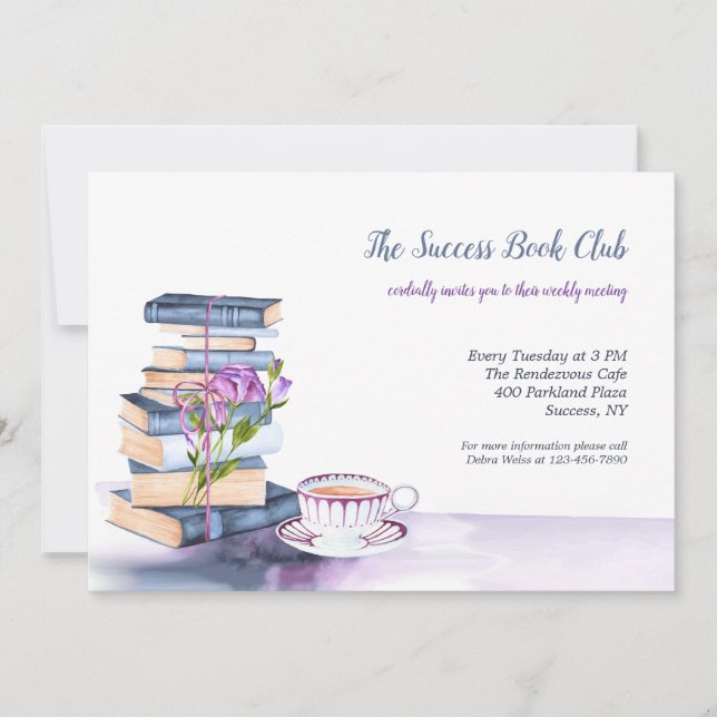 Books for Reading Book Club Invitation (Front)