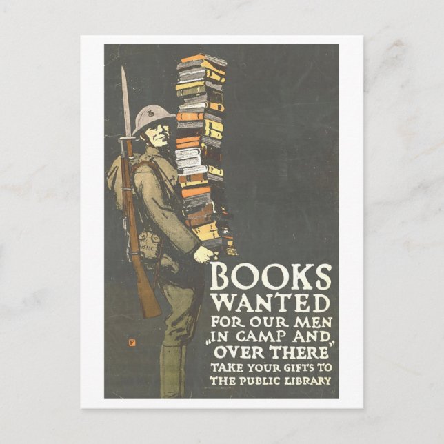 Books for Soldiers Vintage Poster Postcard (Front)