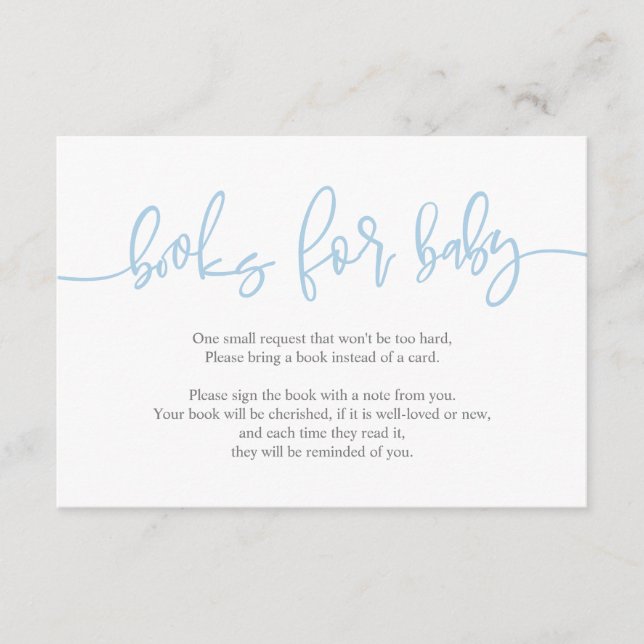 Books for the baby, Creative Blue Bell Script Enclosure Card (Front)