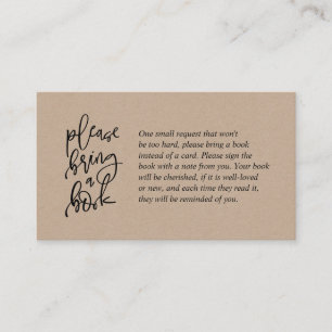 Books for the baby, Creative rustic kraft Script Enclosure Card