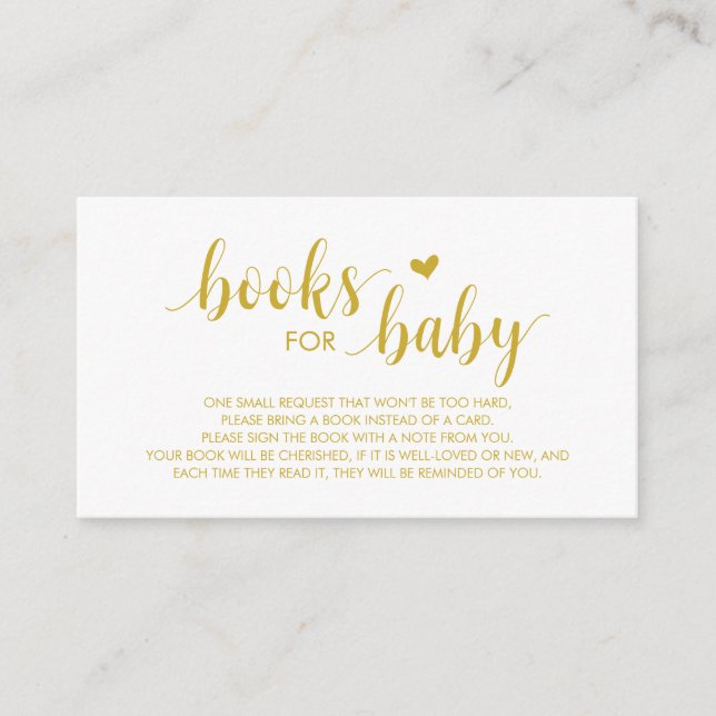 Books for the baby, Modern Cute Gold Script Enclosure Card (Front)