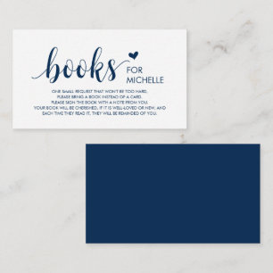 Books for the baby, Modern Cute Navy Blue Script Enclosure Card