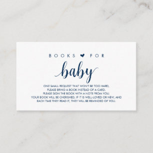 Books for the baby, Modern Cute Navy Blue Script Enclosure Card