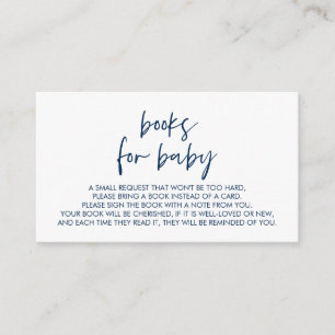 Books for the baby, Modern Minimal Navy Blue Enclosure Card