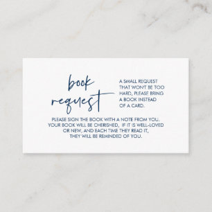 Books for the baby, Modern Minimal Navy Blue Enclosure Card