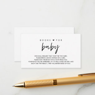 Books for the baby, Modern minimalism Black font Enclosure Card