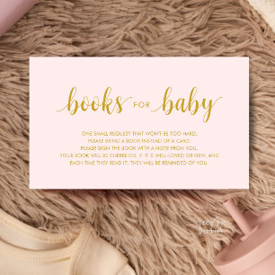 Books for the baby, Modern Minimalist Blush Gold Enclosure Card