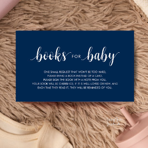 Books for the baby, Modern Minimalist Navy Blue Enclosure Card