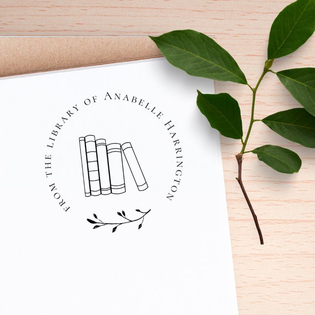 Books From The Library Of Elegant Botanicals Rubber Stamp (Creator Uploaded)