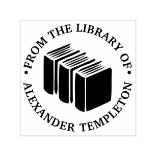 Books “From the library of” Name Monogram  Self-inking Stamp