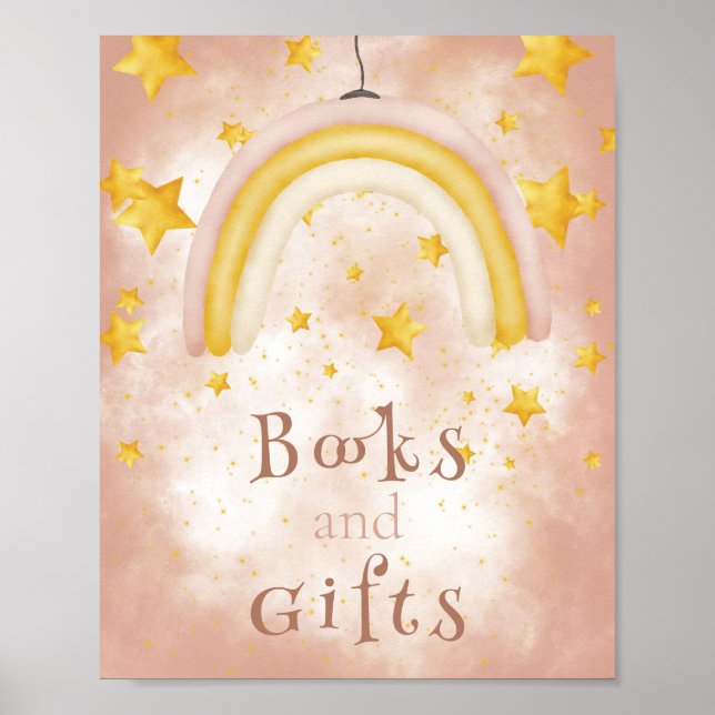 Books & Gifts Boho rainbow gold stars magic dust Poster (Front)