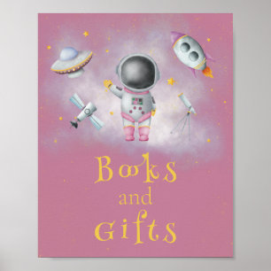 Books & Gifts Space Astronaut girl rockets stars P Poster