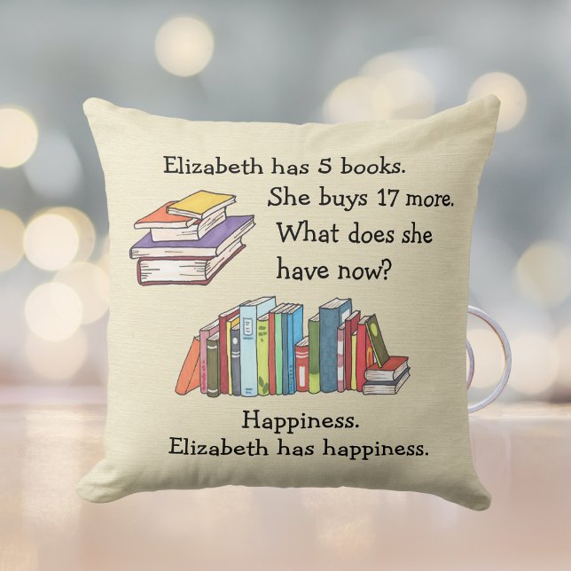 Books = Happiness, Love to Read Cushion (Creator Uploaded)