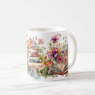 Books in a Field of Wildflowers Mug