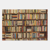 Books in a library pattern Wrapping Paper