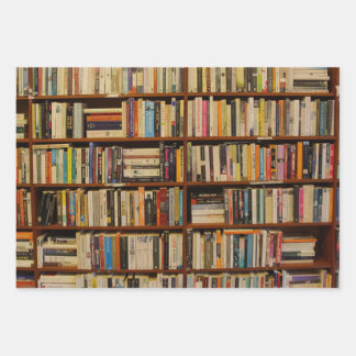 Books in a library pattern Wrapping Paper