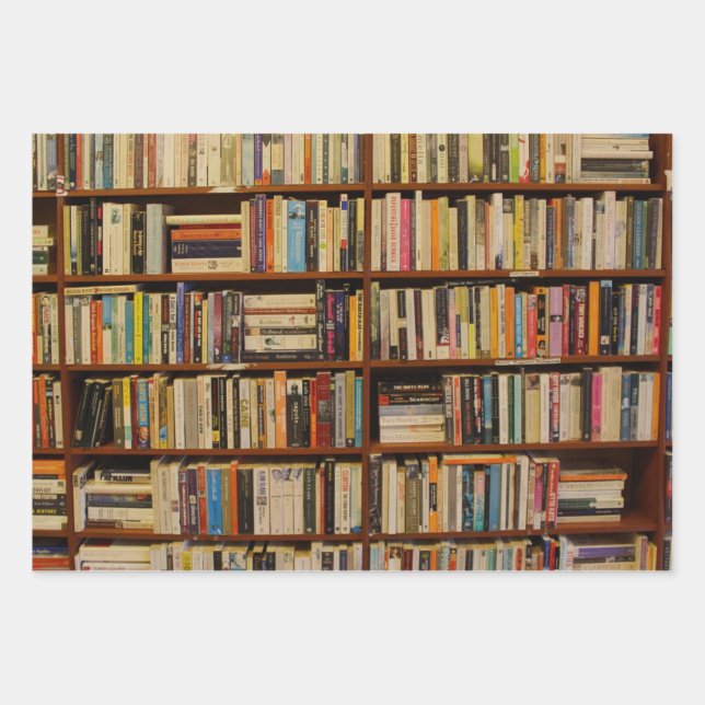 Books in a library  pattern Wrapping Paper (Front)