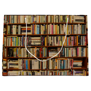 Books in a library  pattern Wrapping Paper Large Gift Bag