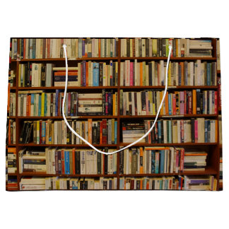 Books in a library pattern Wrapping Paper Large Gift Bag