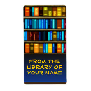 Books In Shelf Bookplate Sticker Labels