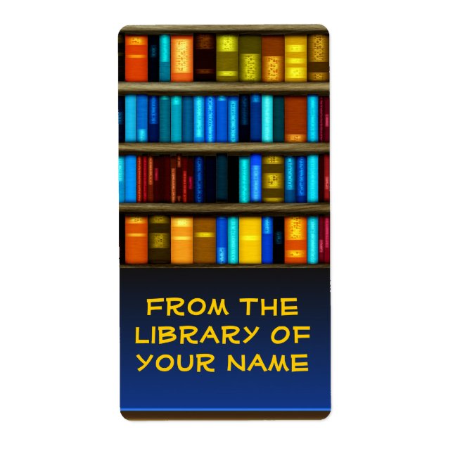 Books In Shelf Bookplate Sticker Labels (Front)