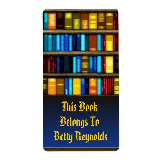 Books In Shelf Bookplate Sticker Labels (Front)