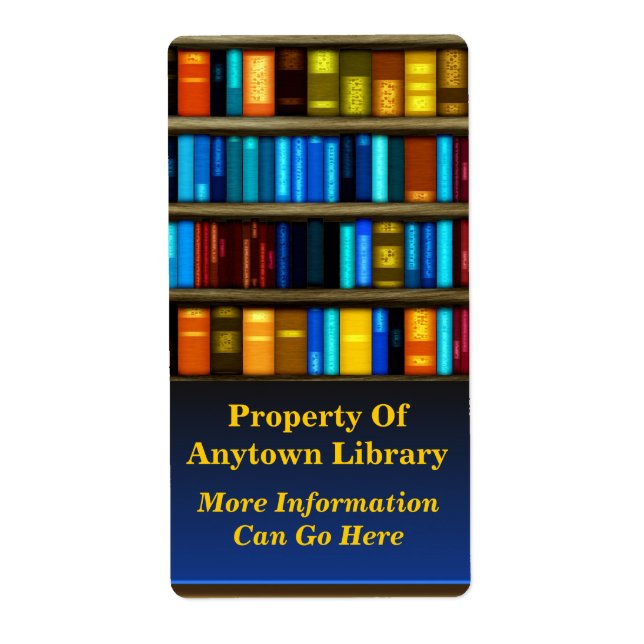 Books In Shelf Bookplate Sticker Labels (Front)