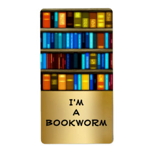 Books In Shelf Bookplate Sticker Labels