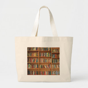 Books in the bookshelf large tote bag