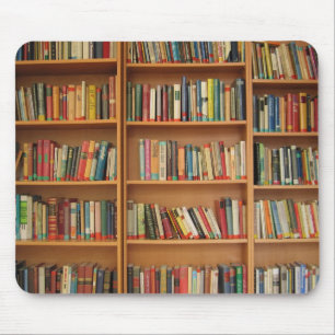 Books in the bookshelf mouse mat