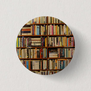 Books in the library  3 cm round badge