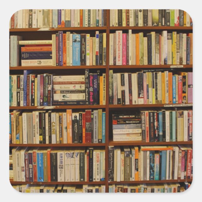 Books in the library Gift Bag Square Sticker (Front)