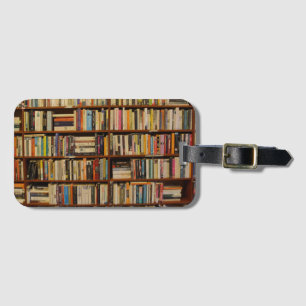 Books in the library  luggage tag