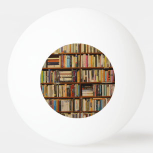 Books in the library  ping pong ball