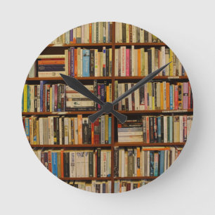 Books in the library  round clock