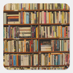 Books in the library  square sticker