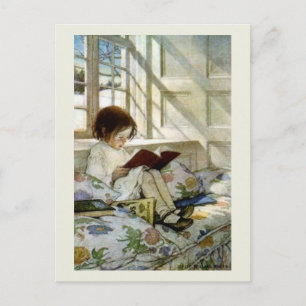 "Books in Winter" Postcard
