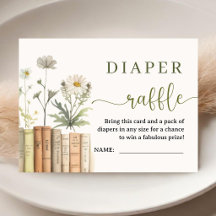 Books Library Baby Shower Wildflower Diaper Raffle