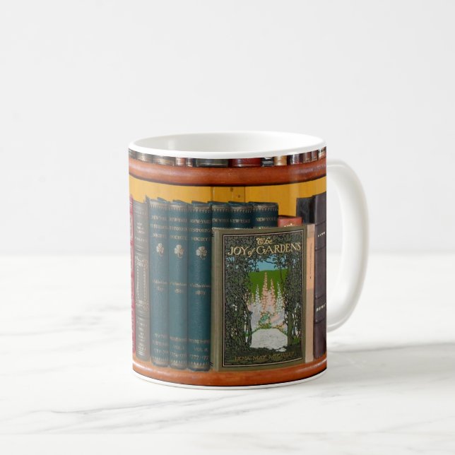books library bookshelf bookshop coffee mug (Front Right)