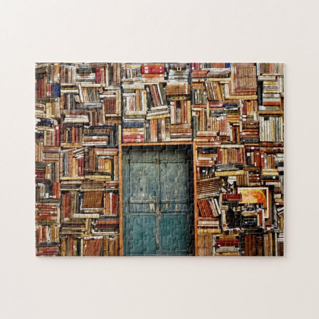 Books Library Door Entrance Photo Painting Jigsaw Puzzle (Horizontal)