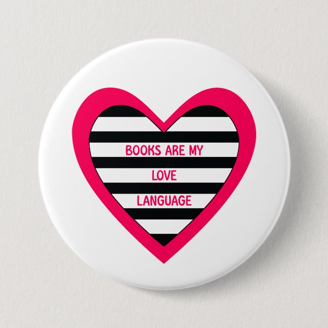 Books Love Language 7.5 Cm Round Badge (Front)