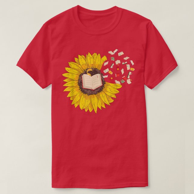 Books Lovers  Sunflower Reading Club Librarian Boo T-Shirt (Design Front)