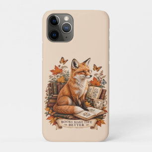 Books Make Life Better – Vintage Fox Reading  iPhone 11 Pro Case