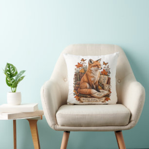 Books Make Life Better – Vintage Fox Reading Cushion