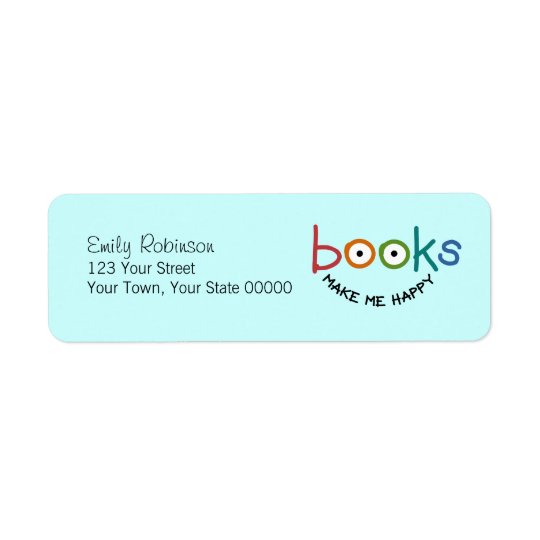 Books Make Me Happy Return Address Label
