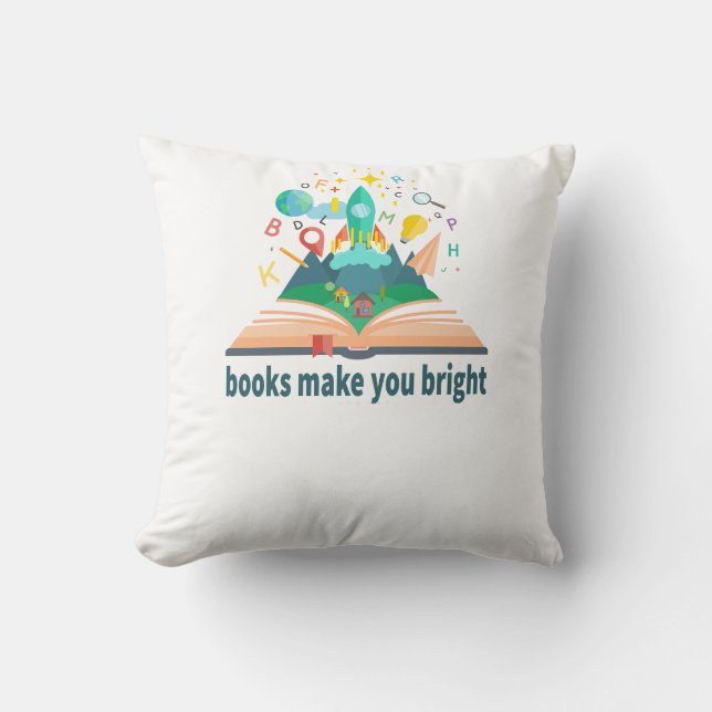 Books Make You Bright Cushion (Front)