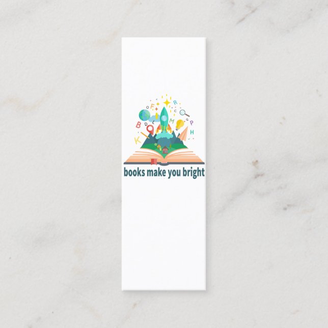 Books Make You Bright Mini Business Card (Front)