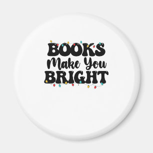 Books Make You Bright Reading Christmas Magnet