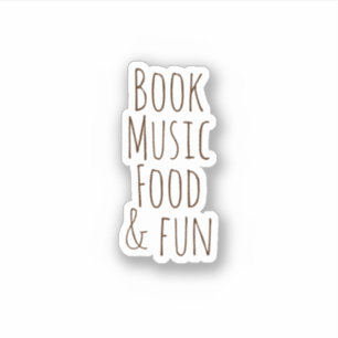 Books Music Food & fun, Aesthetic  Sticker