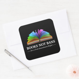 Books Not Bans, LGBTQ+   Square Sticker